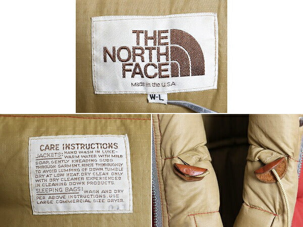 80s USA製 ノースフェイス ダウン ジャケット レディース L ヴィンテージ The North Face 茶タグ フルジップ ジャンパー タロン アウトドア