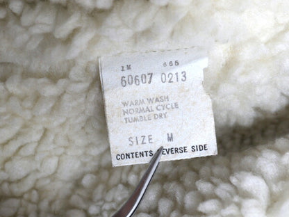 70s USA製 リーバイス 裏 ボア デニム ベスト メンズ M 古着 70年代 ヴィンテージ LEVIS 重ね着 前開き パイル オレンジタブ ポケット付き