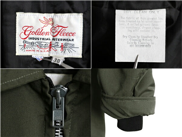 80s USA製 Golden Fleece SPIEWAK 中綿 ワーク ジャケット メンズ M / ヴィンテージ ハーフコート ジャンパー 脱着 フード パーカー カーキ
