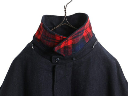 70s 80s USA製 エディ―バウアー メルトン ウール ハーフ コート メンズ XL / ヴィンテージ Eddie Bauer ジャケット ライナー付き 黒タグ