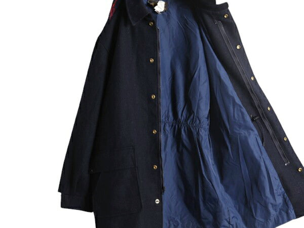 70s 80s USA製 エディ―バウアー メルトン ウール ハーフ コート メンズ XL / ヴィンテージ Eddie Bauer ジャケット ライナー付き 黒タグ
