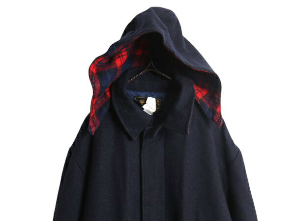 70s 80s USA製 エディ―バウアー メルトン ウール ハーフ コート メンズ XL / ヴィンテージ Eddie Bauer ジャケット ライナー付き 黒タグ