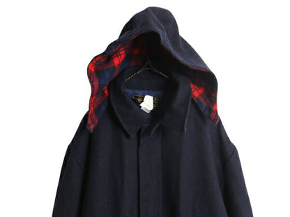 70s 80s USA製 エディ―バウアー メルトン ウール ハーフ コート メンズ XL / ヴィンテージ Eddie Bauer ジャケット ライナー付き 黒タグ
