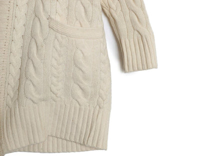 ポロ ラルフローレン ショールカラー ニット ガウン レディース XS ウール カシミヤ ケーブル セーター ローブ カーディガン ロング 羽織り