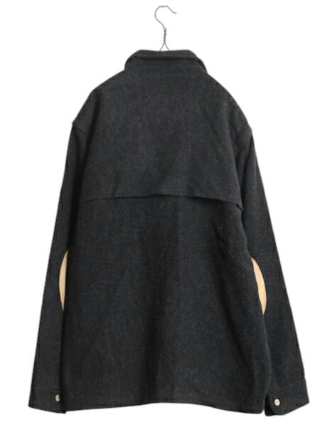 80s USA製 ウールリッチ ウール ダブル マッキーノ ジャケット メンズ L 旧タグ ヴィンテージ WOOLRICH ブルゾン CPO エルボーパッチ 濃灰