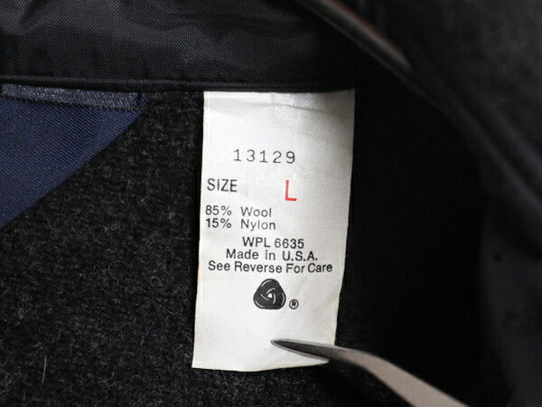 80s USA製 ウールリッチ ウール ダブル マッキーノ ジャケット メンズ L 旧タグ ヴィンテージ WOOLRICH ブルゾン CPO エルボーパッチ 濃灰