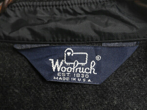 80s USA製 ウールリッチ ウール ダブル マッキーノ ジャケット メンズ L 旧タグ ヴィンテージ WOOLRICH ブルゾン CPO エルボーパッチ 濃灰