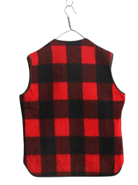 70s USA製 ウールリッチ リバーシブル ベスト メンズ M / 古着 Woolrich 白タグ ヴィンテージ ウール バッファロー チェック ハンティング
