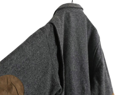 90s USA製 ペンドルトン ウール ハーフ コート メンズ XL オールド PENDLETON 本革 エルボーパッチ 中綿 ライナー付き ジャケット 無地 灰