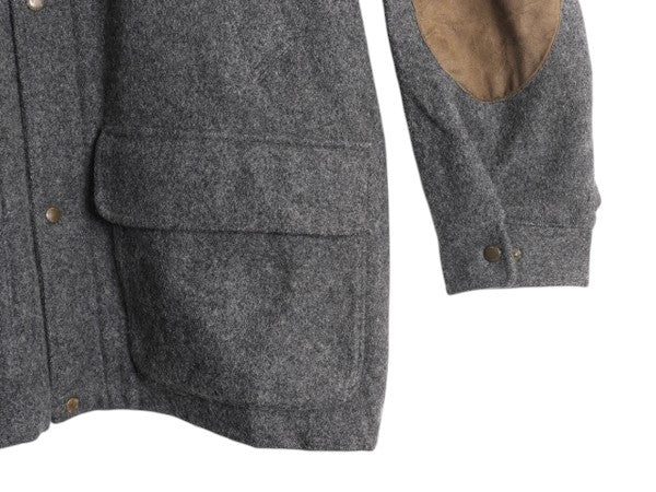 90s USA製 ペンドルトン ウール ハーフ コート メンズ XL オールド PENDLETON 本革 エルボーパッチ 中綿 ライナー付き ジャケット 無地 灰
