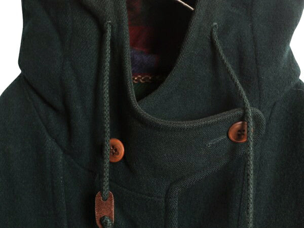 90s エルエルビーン ダッフル コート レディース L 程 / 古着 オールド LLBEAN 旧タグ メルトン ウール ロング 中綿 チェック ライナー付き