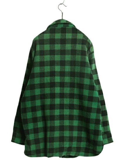 50s ウールリッチ ブロック チェック 長袖 CPO ウール シャツ メンズ M 程 古着 黒タグ ヴィンテージ WOOLRICH ジャケット ヘビーウェイト