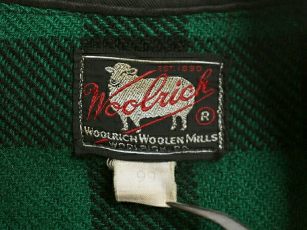 50s ウールリッチ ブロック チェック 長袖 CPO ウール シャツ メンズ M 程 古着 黒タグ ヴィンテージ WOOLRICH ジャケット ヘビーウェイト