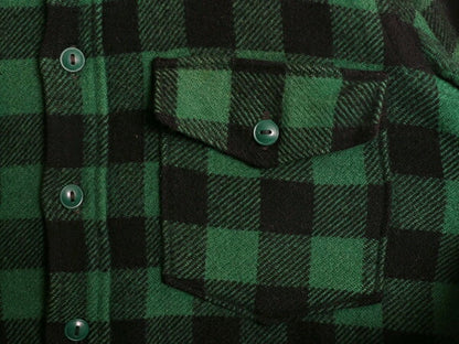 50s ウールリッチ ブロック チェック 長袖 CPO ウール シャツ メンズ M 程 古着 黒タグ ヴィンテージ WOOLRICH ジャケット ヘビーウェイト
