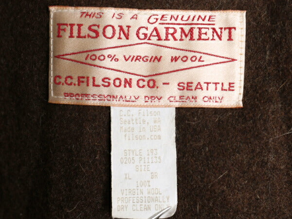 00s USA製 フィルソン ウール ボンバー ジャケット メンズ XL オールド FILSON マッキーノ ジャンパー ブルゾン 大きいサイズ ハンティング