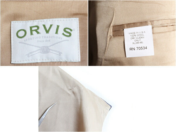 00s USA製 オービス テーラード ベスト メンズ XL / オールド ORVIS ツイード ウール ジレ ヘリンボーン ストライプ 大きいサイズ 前開き