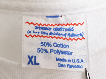 80s USA製 メッセージ プリント Tシャツ メンズ レディース XL / 80年代 ヴィンテージ 当時物 イラスト 大きいサイズ シングルステッチ 白