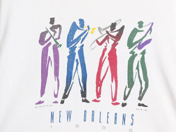 90s USA製 ジャズ アート イラスト プリント Tシャツ メンズ XL 古着 90年代 オールド JAZZ 当時物 大きいサイズ バンド シングルステッチ