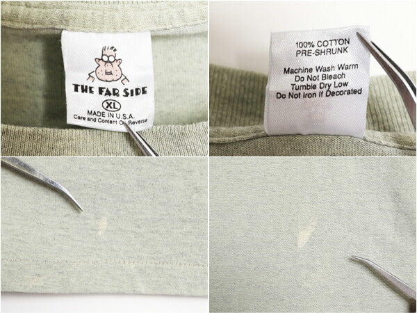 90s USA製 ジョーク イラスト プリント Tシャツ メンズ XL 古着 オールド THE FAR SIDE アート キャラクター ヘビーウェイト 大きいサイズ