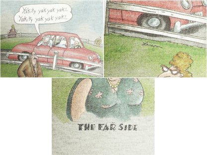 90s USA製 ジョーク イラスト プリント Tシャツ メンズ XL 古着 オールド THE FAR SIDE アート キャラクター ヘビーウェイト 大きいサイズ