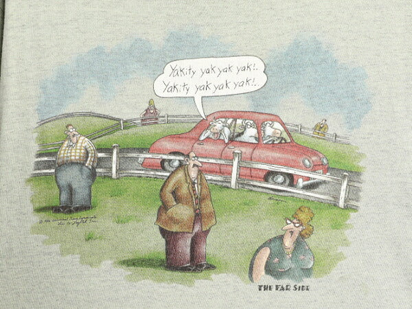 90s USA製 ジョーク イラスト プリント Tシャツ メンズ XL 古着 オールド THE FAR SIDE アート キャラクター ヘビーウェイト 大きいサイズ