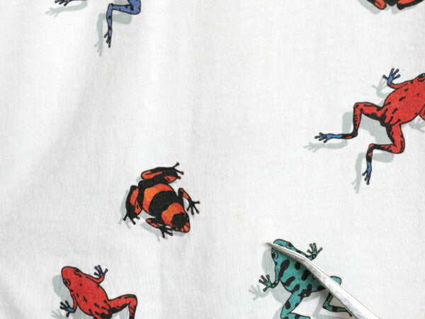 90s USA製 毒ガエル イラスト オールオーバー プリント Tシャツ メンズ XL オールド アート 総柄 シングルステッチ 白 当時物 大きいサイズ
