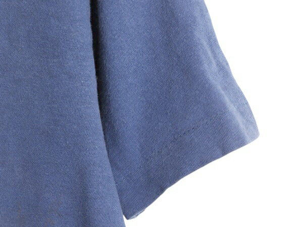 70s USA製 チャンピオン 3段 企業 プリント 半袖 Tシャツ メンズ L 小さめ M 程 ヴィンテージ バータグ 企業物 当時物 シングルステッチ 青