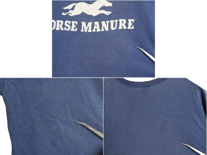 70s USA製 チャンピオン 3段 企業 プリント 半袖 Tシャツ メンズ L 小さめ M 程 ヴィンテージ バータグ 企業物 当時物 シングルステッチ 青