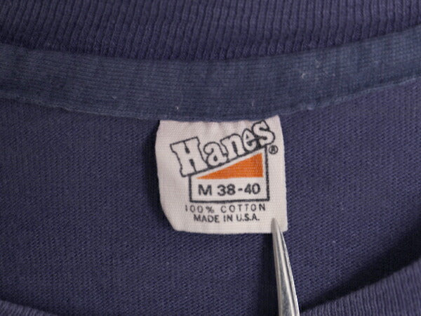 70s USA製 3段 カレッジ プリント 半袖 Tシャツ メンズ M 小さめ S ヴィンテージ バスケ ナンバリング シングルステッチ ヘインズ 3角タグ
