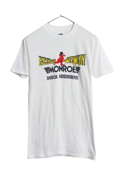 70s USA製 企業 キャラクター イラスト 染込み プリント Tシャツ M 小さめ S 古着 ヴィンテージ シングルステッチ 当時物 ヘルスニット 白
