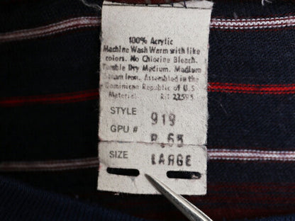 70s SULLCRAFT マルチカラー ボーダー 長袖 Tシャツ メンズ L 小さめ M 程 ヴィンテージ ロンT アクリル ロングTシャツ シングルステッチ