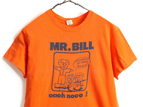 70s USA製 ビンテージ ■ MR.BILL キャラクター プリント 半袖 Tシャツ ( M メンズ レディース 小さめ S 程) 古着 70年代 HANES ヘインズ