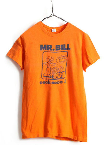 70s USA製 ビンテージ ■ MR.BILL キャラクター プリント 半袖 Tシャツ ( M メンズ レディース 小さめ S 程) 古着 70年代 HANES ヘインズ