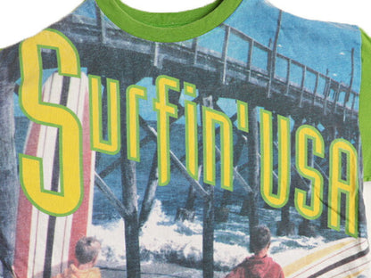 90s USA製 オールド ギャップ サーフ フォト プリント 半袖 Tシャツ キッズ L XL メンズ S 程/ 旧タグ イラスト グラフィック サーファー