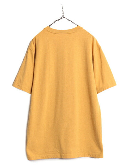 カーハート ポケット付き 半袖 Tシャツ メンズ M / CARHARTT ワンポイント ポケットT ロゴT ポケT ヘビーウェイト クルーネック マスタード