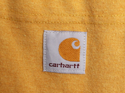 カーハート ポケット付き 半袖 Tシャツ メンズ M / CARHARTT ワンポイント ポケットT ロゴT ポケT ヘビーウェイト クルーネック マスタード
