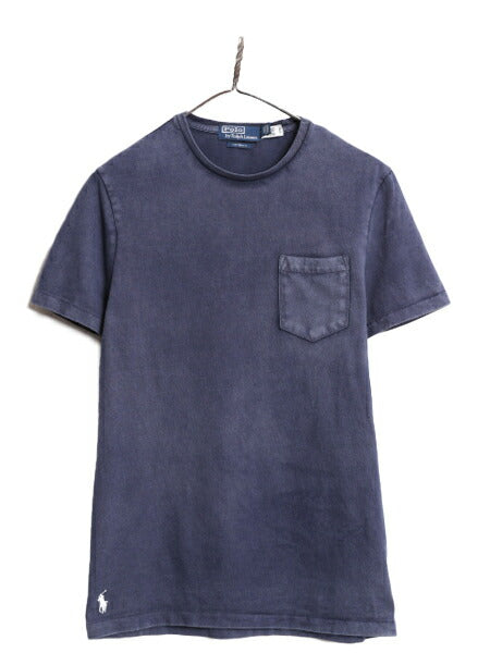 ポロ ラルフローレン ポケット付き 半袖 Tシャツ メンズ M  ワンポイント ポケT ヘビーウェイト ロゴT シングルステッチ ヴィンテージ 加工