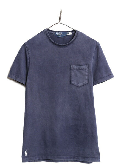 ポロ ラルフローレン ポケット付き 半袖 Tシャツ メンズ M  ワンポイント ポケT ヘビーウェイト ロゴT シングルステッチ ヴィンテージ 加工