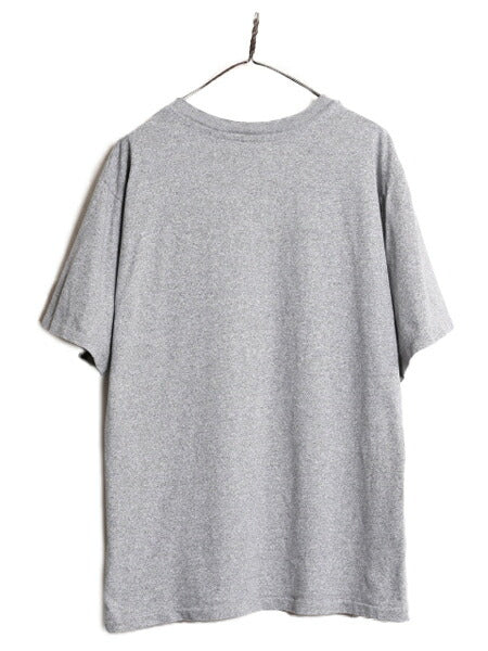 90s USA製 3段 カレッジ ホッケー プリント 半袖 Tシャツ メンズ XL / 古着 オールド シングルステッチ 大きいサイズ ヘビーウェイト 杢 灰