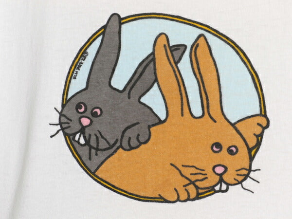 70s USA製 ウサギ キャラクター イラスト プリント Tシャツ メンズ レディース S 程 ヴィンテージ アニマル シングルステッチ ラビット 白