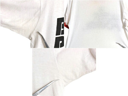 70s ジョーク エロ メッセージ 染込み プリント リンガー Tシャツ メンズ M / ヴィンテージ イラスト シングルステッチ ツートン 当時物 白