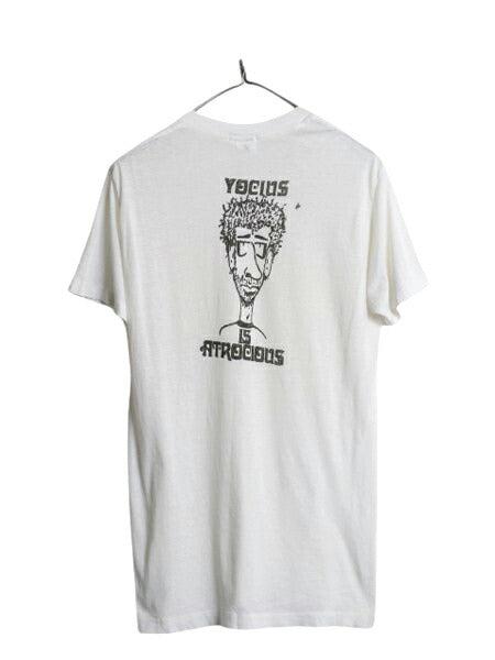 70s USA製 キャラクター イラスト 染込み プリント Tシャツ メンズ M / ヴィンテージ アート バックプリント シングルステッチ シアーズ 白