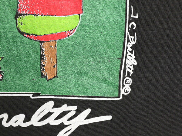 90s ジョーク イラスト プリント Tシャツ メンズ L 程 90年代 オールド アート キャラクター シングルステッチ ゴルフ ヘビーウェイト 黒