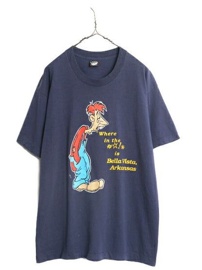 90s USA製 キャラクター イラスト プリント Tシャツ メンズ XL 90年代 オールド アート シングルステッチ 大きいサイズ スクリーンスターズ