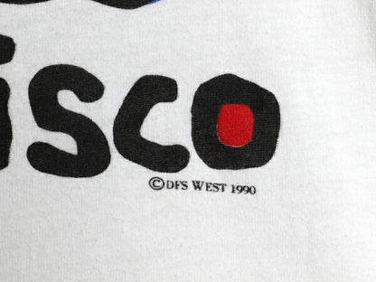 80s USA製 グラフィック イラスト プリント Tシャツ メンズ レディース S 程 オールド シングルステッチ ヘビーウェイト ヘインズ ホワイト