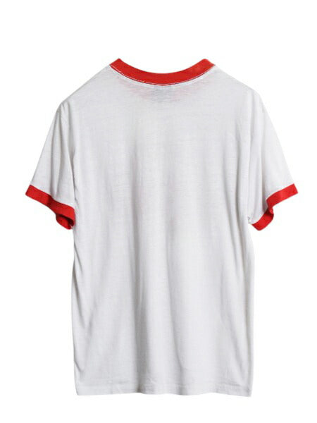 80s USA製 企業 イラスト プリント リンガー Tシャツ メンズ M レディース L 程/ ヴィンテージ 当時物 企業物 シングルステッチ ツートン