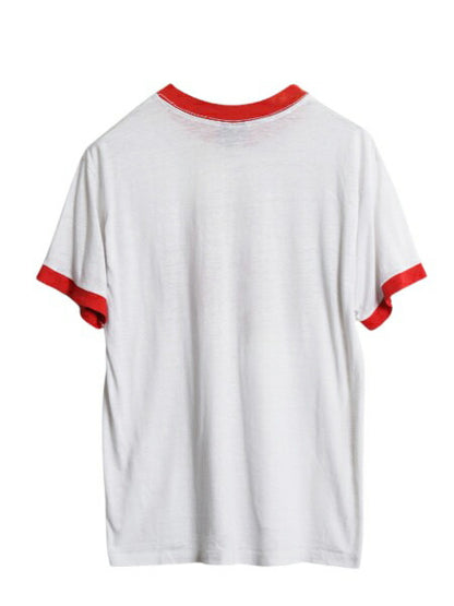 80s USA製 企業 イラスト プリント リンガー Tシャツ メンズ M レディース L 程/ ヴィンテージ 当時物 企業物 シングルステッチ ツートン