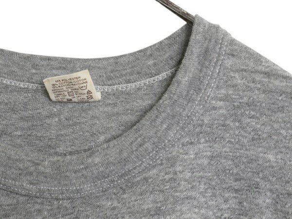 80s USA製 ベースボール プリント Tシャツ メンズ XL 小さめ L ヴィンテージ ラッセル 金タグ イラスト シングルステッチ 霜降り グレー 灰