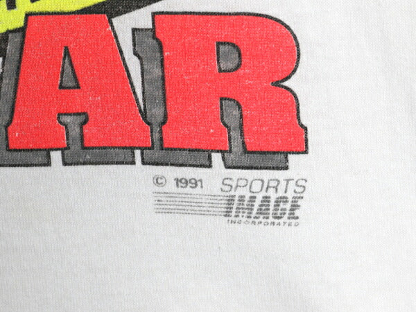 90s USA製 ナスカー イラスト プリント Tシャツ メンズ M 小さめ S オールド グラフィック モータースポーツ シングルステッチ 白 シボレー