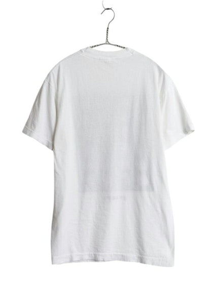 80s ヒツジ アート イラスト プリント Tシャツ メンズ レディース M 程/ ヴィンテージ アニマル シープ キャラクター グラフィック 白 動物
